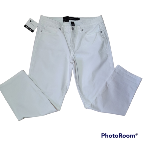 NwT Y2K style Calvin Klein skinny cropped ankle white size 12 - Picture 1 of 6